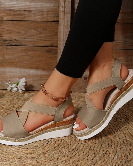 Libiyi Summer Flat Wedge Heel Fish Mouth Casual Women's Sandals - Libiyi