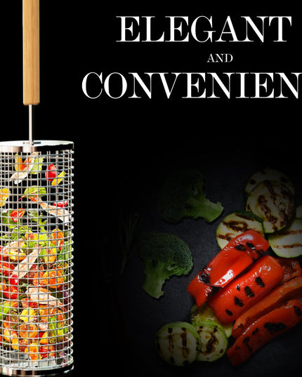 Rolling Grilling Basket with Handle - Libiyi
