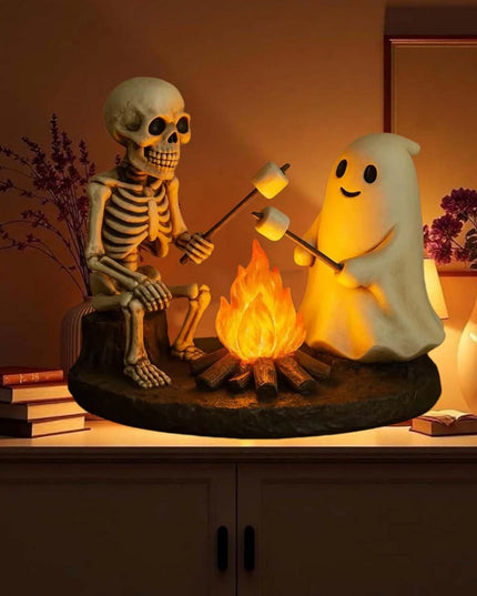🎃Skeleton & Ghost Bonfire Night Lamp – Spooky Vibes for Your Halloween Décor!👻 - Libiyi