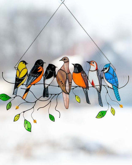 Birds Stained Glass Window Hangings - Libiyi