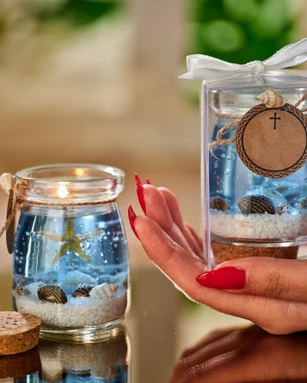 Ocean Theme Blue Purple Pink Gel Candle - Libiyi