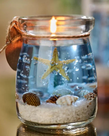 Ocean Theme Blue Purple Pink Gel Candle - Libiyi