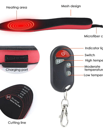 🔥FootEase Wireless Heated Insoles – Rechargeable Pain Soothing Heat for Plantar Fasciitis & Cold Feet - Libiyi