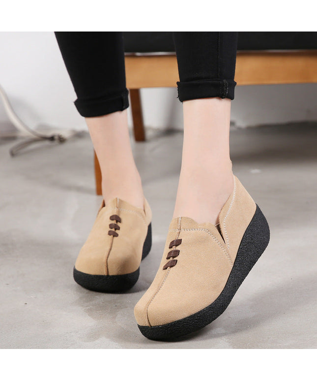 Libiyi Round toe fly woven mesh thick sole ladies casual shoes - Libiyi