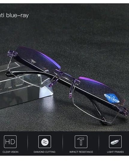 Sapphire High Hardness Anti Blue Light Intelligent Dual Focus Reading Glasses - Libiyi