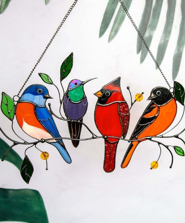 Birds Stained Glass Window Hangings - Libiyi