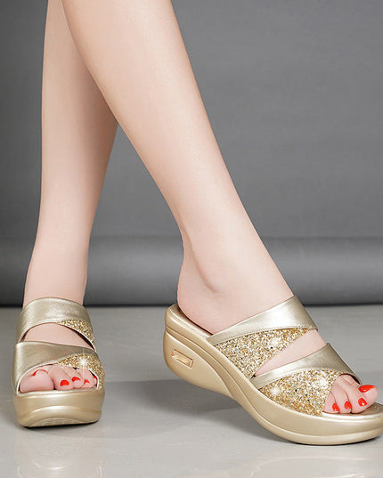 Libiyi Fashion Platform Platform Wedge Wedge Ladies Slippers - Libiyi