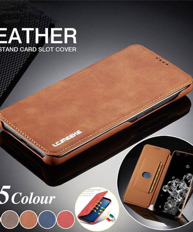 Magnetic Leather Wallet Card Slot Case for Samsung - Libiyi