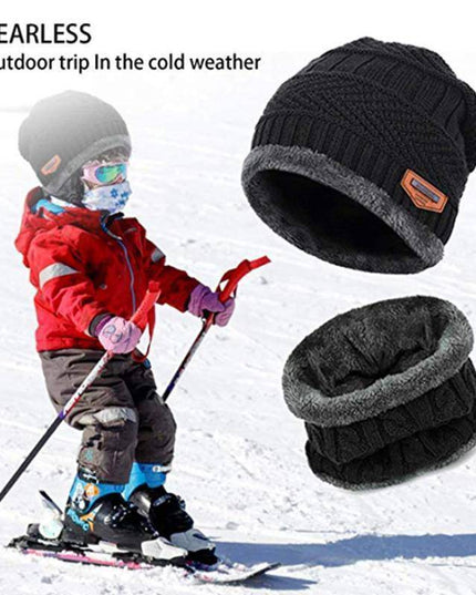 Warm Beanie Cap With Scarf - Libiyi