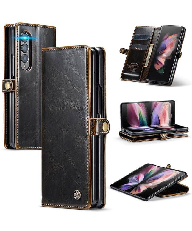 Luxury Flip Leather Card Slots Phone Case for Galaxy Z Fold 3 5G - Libiyi