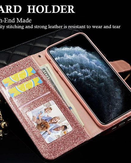 Leather Glitter Rhinestone Flip Case For Samsung A Series - Libiyi