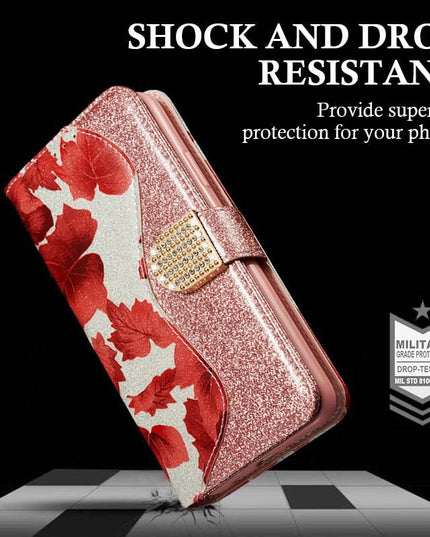 Leather Glitter Rhinestone Flip Case For Samsung A Series - Libiyi