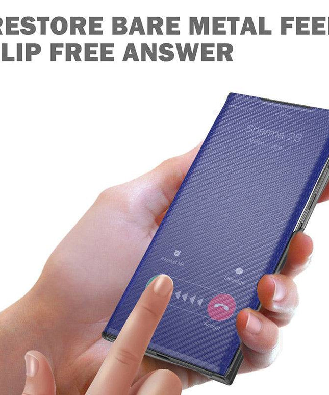 Smart Window Slim Flip Kevlar Case For Samsung - Libiyi