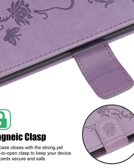 Imprint Butterfly Flower Leather Mobile Phone Case for iPhone 12Mini - Libiyi