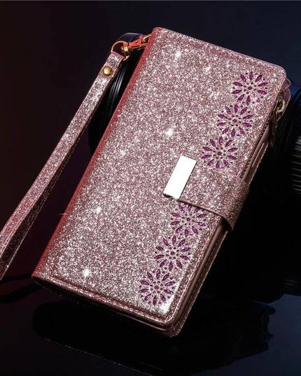 Glitter Sparkly Girly Bling Leather Flip Cover For Samsung S Series - Libiyi