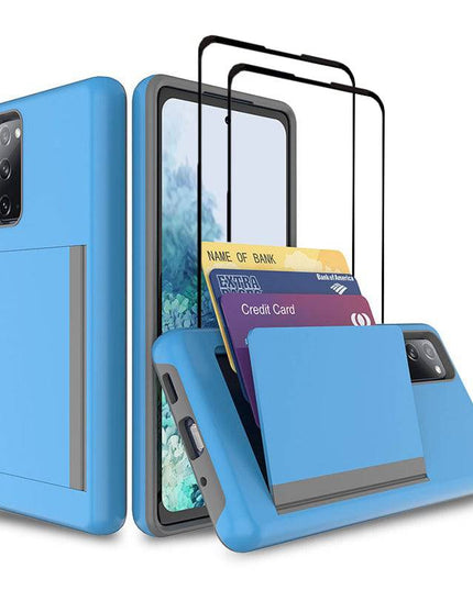 Armor Protective Card Holder Case for Samsung S20 With 2-Pack Screen Protectors - Libiyi