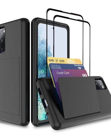 Armor Protective Card Holder Case for Samsung S20 With 2-Pack Screen Protectors - Libiyi