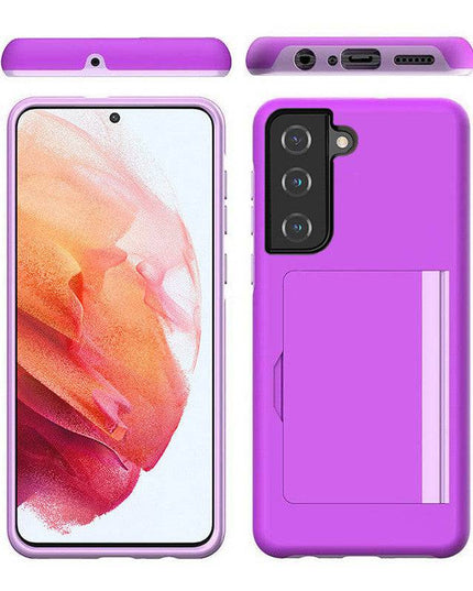 Armor Protective Card Holder Case for Samsung S21(5G) With 2-Pack Screen Protectors - Libiyi