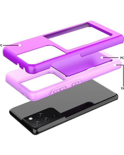 Armor Protective Card Holder Case for Samsung S21 Ultra(5G) With 2-Pack Screen Protectors - Libiyi