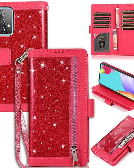 Bling Wallet Case with Wrist Strap for Samsung A32(5G) - Libiyi