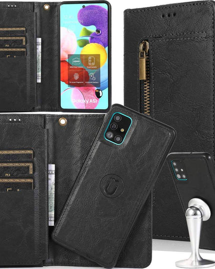 Detachable Flip Folio Zipper Purse Phone Case For Samsung A Series - Libiyi