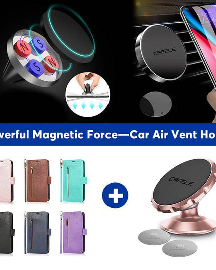 Detachable Flip Folio Zipper Purse Phone Case for iPhone 11 Series - Libiyi