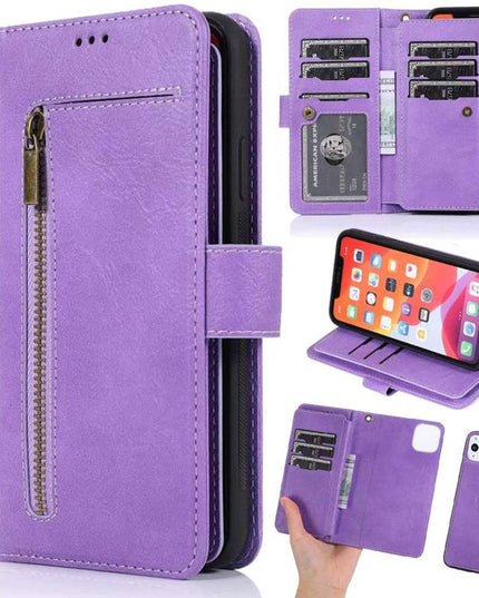 Detachable Flip Folio Zipper Purse Phone Case for iPhone 11 Series - Libiyi