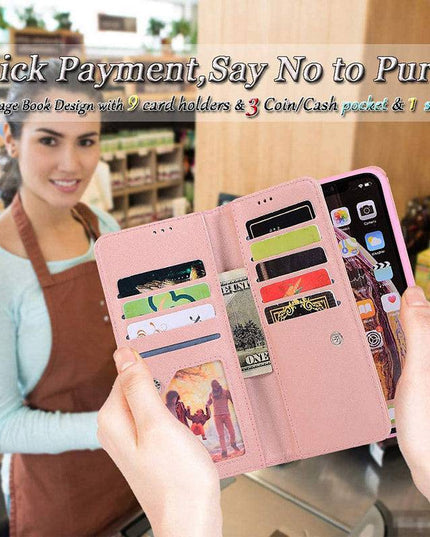 Bling Wallet Case with Wrist Strap for iPhone - Libiyi