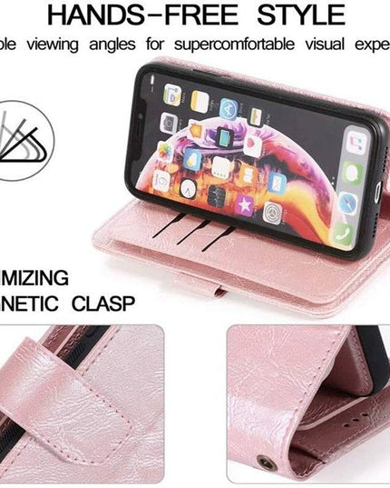 Detachable Flip Folio Zipper Purse Phone Case for iPhone 12 Series - Libiyi