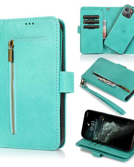 Detachable Flip Folio Zipper Purse Phone Case for iPhone 12 Series - Libiyi