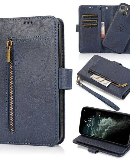 Detachable Flip Folio Zipper Purse Phone Case for iPhone 12 Series - Libiyi