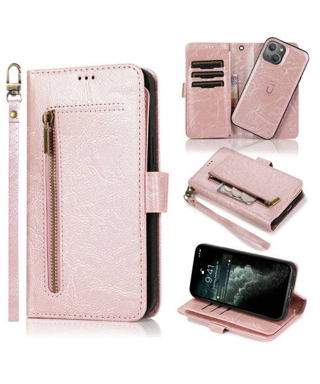 Detachable Flip Folio Zipper Purse Phone Case for iPhone 13 Series - Libiyi