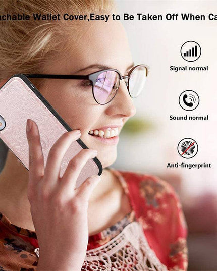 Detachable Flip Folio Zipper Purse Phone Case for iPhone XR - Libiyi