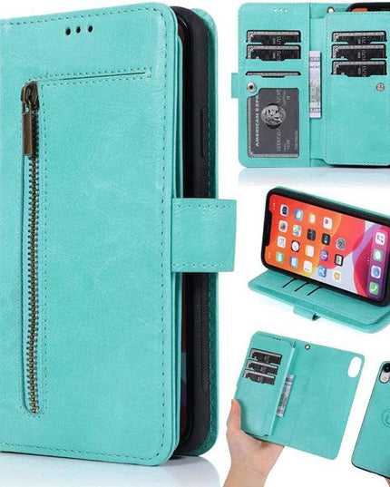 Detachable Flip Folio Zipper Purse Phone Case for iPhone XR - Libiyi