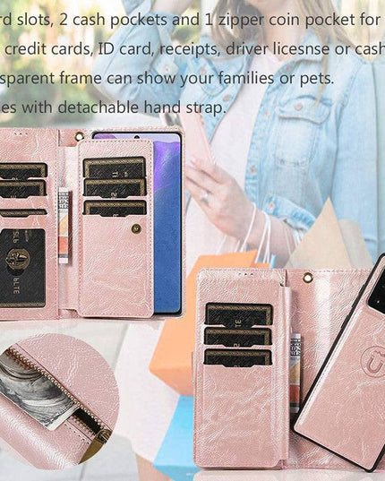 Detachable Flip Folio Zipper Purse Phone Case for Samsung Note 20 Series - Libiyi