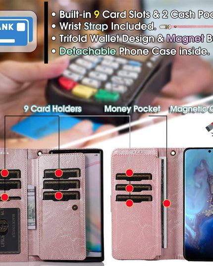 Detachable Flip Zipper Purse Phone Case For Samsung S21 Series - Libiyi