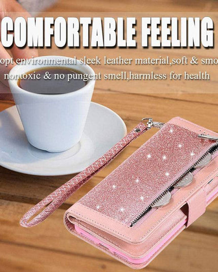 Bling Wallet Case with Wrist Strap for Samsung - Libiyi
