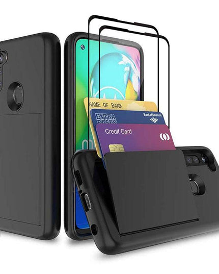 Armor Protective Card Holder Case for Samsung A11(US) With 2-Pack Screen Protectors - Libiyi