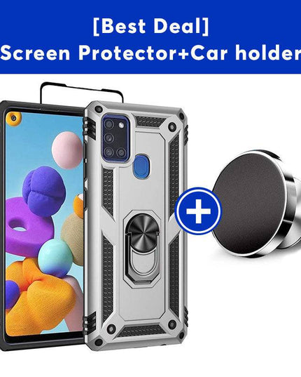 Luxury Armor Ring Bracket Phone Case For Samsung A21S-Fast Delivery - Libiyi