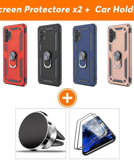 Samsung A32(5G) Luxury Armor Ring Bracket Phone Case With 2-Pack Screen Protectors - Libiyi