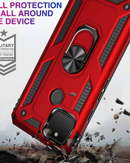 2022 Luxury Armor Ring Bracket Phone case For Google Pixel 5 With 2-Pack Screen Protectors - Libiyi