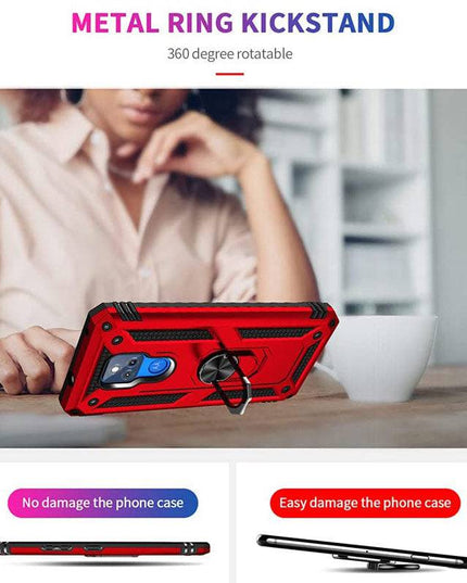 Luxury Armor Ring Bracket Phone case For Moto E7&E7 Plus With Screen Protector - Libiyi