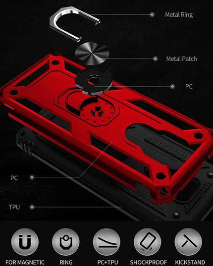 Luxury Armor Ring Bracket Phone case For Moto G Play 2021 With Screen Protector - Libiyi