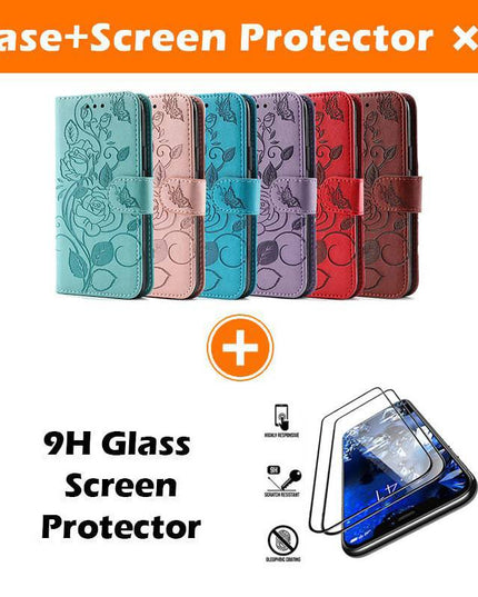 3D Embossed Rose Wallet Case For Samsung A02S - Libiyi