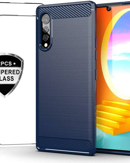 Luxury Carbon Fiber Case For LG Velvet With 2-Pack Screen Protectors - Libiyi