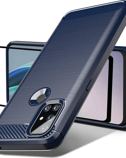 Luxury Carbon Fiber Case For OnePlus Nord N100 With Screen Protector - Libiyi