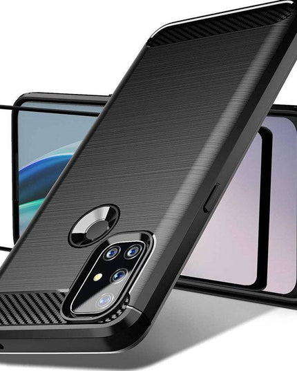 Luxury Carbon Fiber Case For OnePlus Nord N100 With Screen Protector - Libiyi