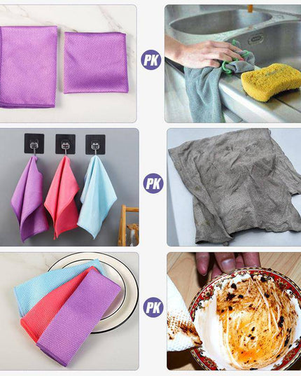 Fish Scale Microfiber Polishing Cleaning Cloth 5 Pcs - Libiyi