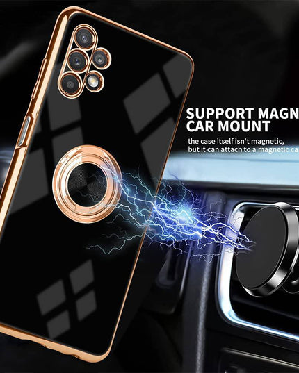 Slim Thin Finger Ring Stand Electroplated Silicone Case For Samsung A32(5G) - Libiyi