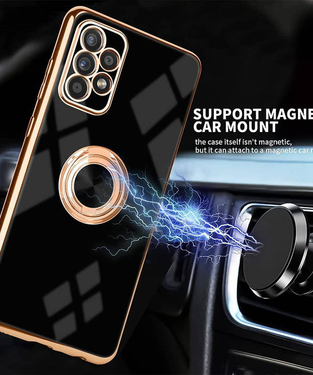 Slim Thin Finger Ring Stand Electroplated Silicone Case For Samsung A52(4G/5G) - Libiyi